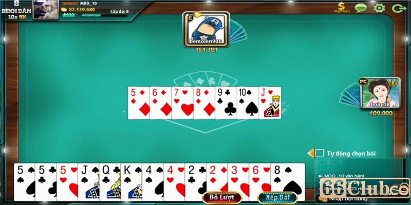 Cách kết hợp bài đơn giản trong Game bài tiền lên 