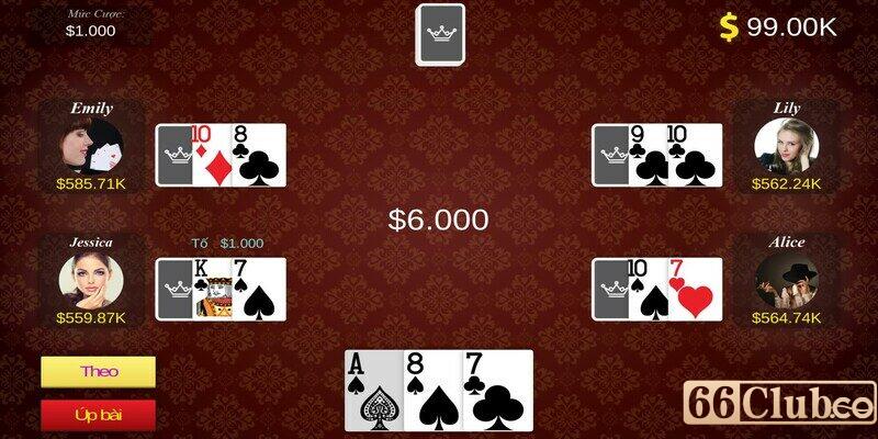 Luật chơi game xì tố tại 66Club