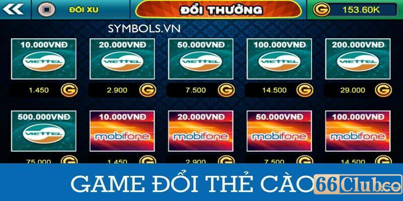 Game đánh bài đổi thẻ cào